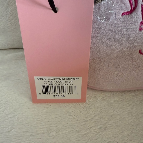 BEAUTIFUL JUICY COUTURE MINI GIRLIE ROYALTY WRISTLET CHIFFON PINK COUTURE LUXURY - Picture 4 of 10
